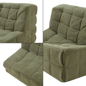 Sillón de suelo con reposapiés Koskyvn textil [en.casa]