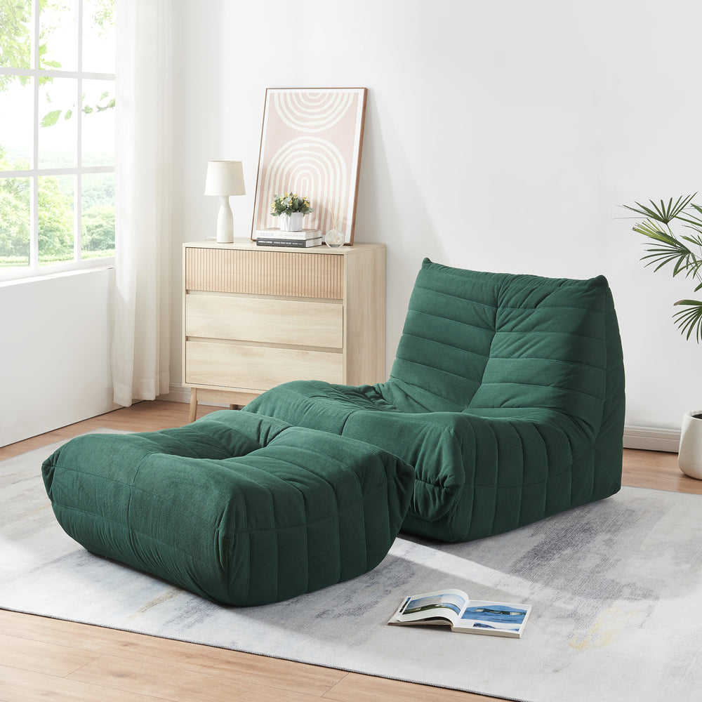 Sillón de suelo con reposapiés Kodsø 75x90x100 cm [en.casa]