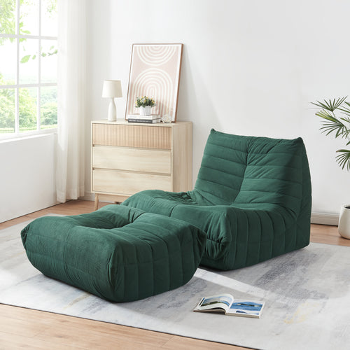 Sillón de suelo con reposapiés Kodsø 75x90x100 cm [en.casa]
