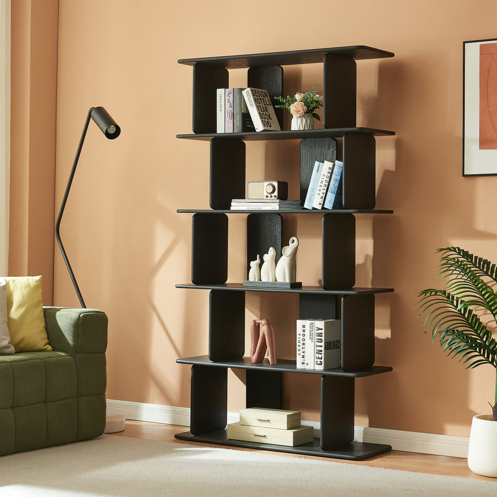 Librería Gäljami 5 compartimentos abiertos 180x100x35cm - [en.casa]