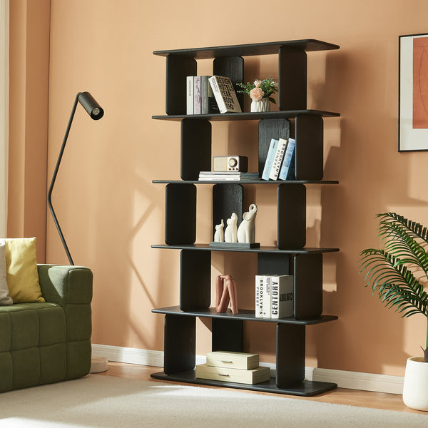 Librería Gäljami 5 compartimentos abiertos 180x100x35cm - [en.casa]