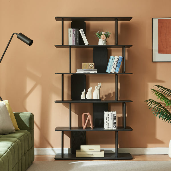 Librería Gäljami 5 compartimentos abiertos 180x100x35cm - [en.casa]