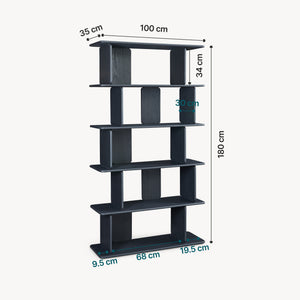 Librería Gäljami 5 compartimentos abiertos 180x100x35cm - [en.casa]