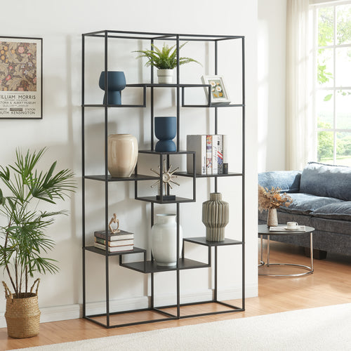 Estantería Råde metal 180x100x35 cm negro [en.casa] - premiumXL
