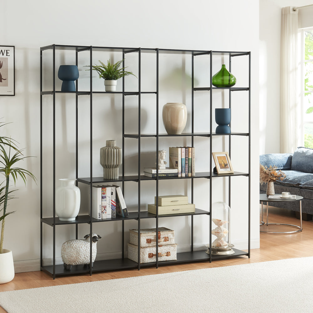 Estantería de pie Rælingen Negra [en.casa]