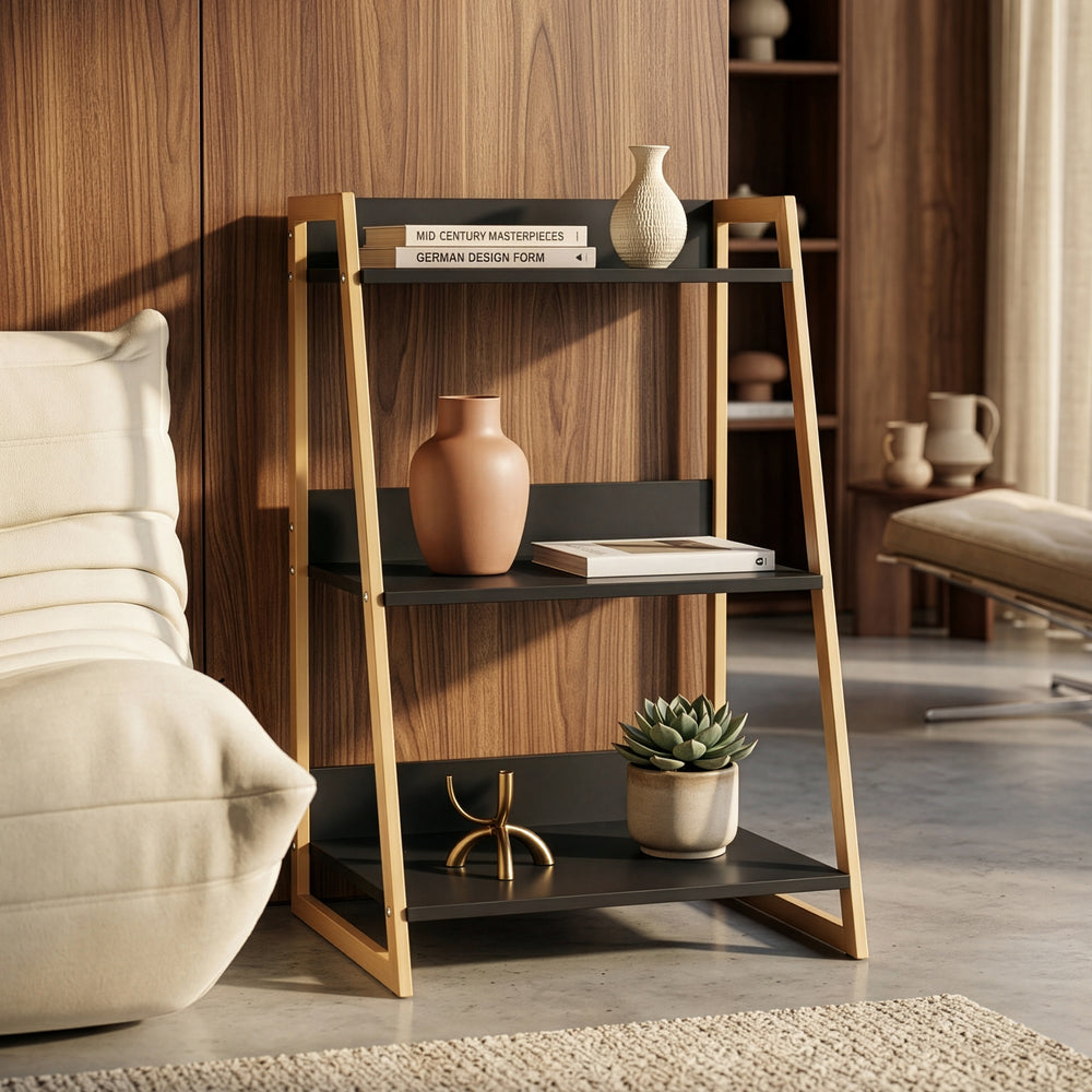 Estantería Kuomi 84x53x47 cm Beige/Gris Oscuro [en.casa]