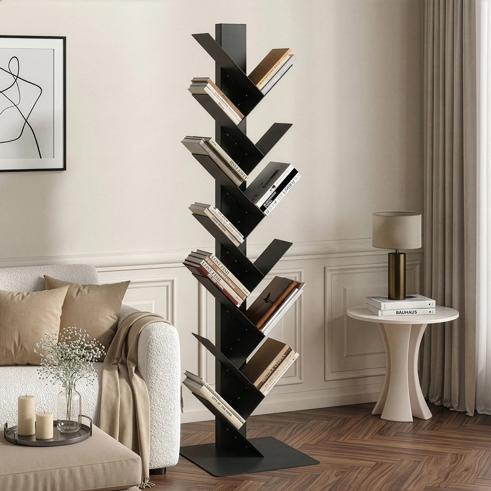 Librería Eksjö forma de árbol 12 niveles 150x39x39 cm - [en.casa]