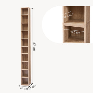Estantería para CD Tynset 187x20x17 cm con 10 compartimentos [en.casa]