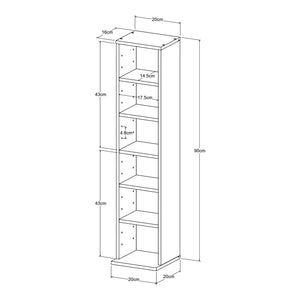 Estantería para CD Tynset 90x20x20 cm con 6 compartimentos [en.casa]