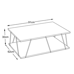 Mesa de centro Saltdal 91x62x30cm en varios colores [en.casa]
