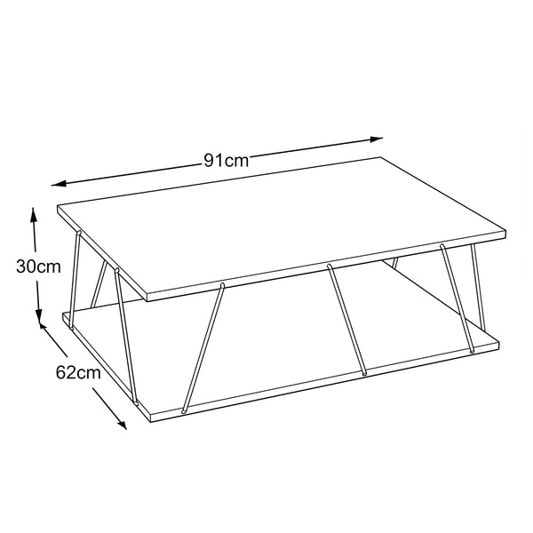 Mesa de centro Saltdal 91x62x30cm en varios colores [en.casa]