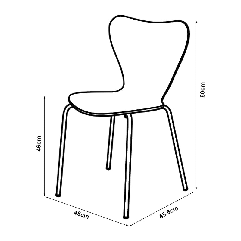Esquema acotado Silla de comedor Essunga juego de 4 [en.casa]