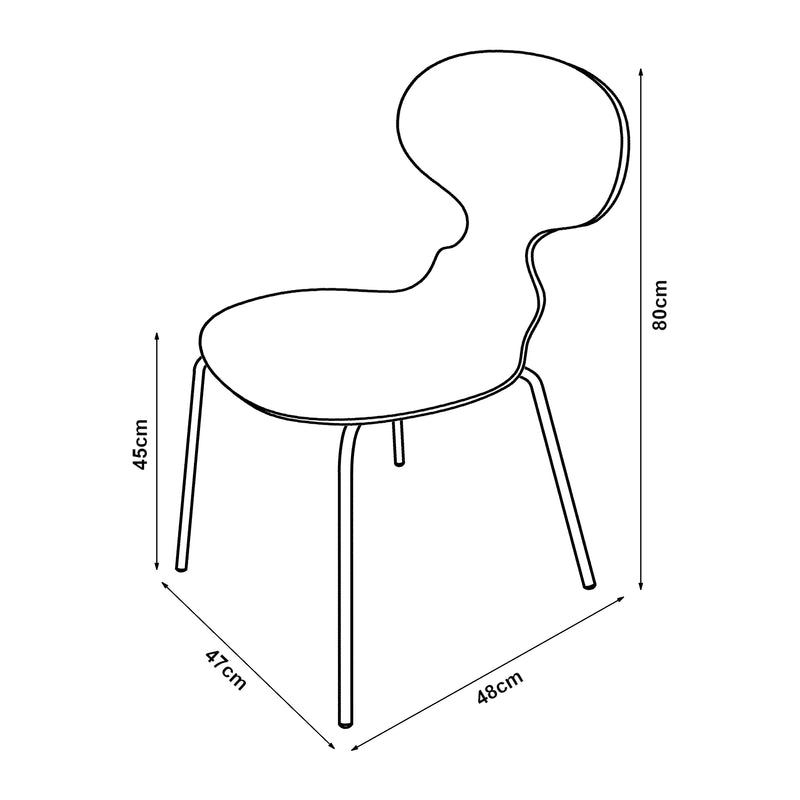 Esquema acotado Silla de comedor Kil juego de 4 [en.casa]
