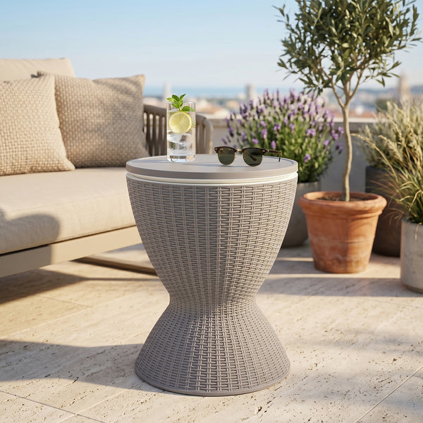 Mesa nevera Atessa exterior 30 L plástico 58xØ49cm [casa.pro]