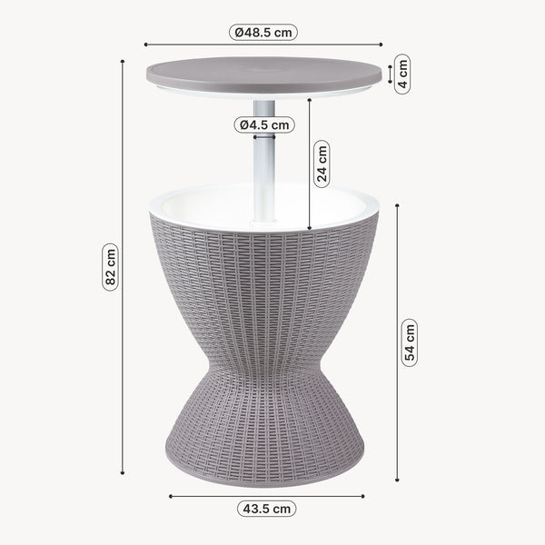Mesa nevera Atessa exterior 30 L plástico 58xØ49cm [casa.pro]