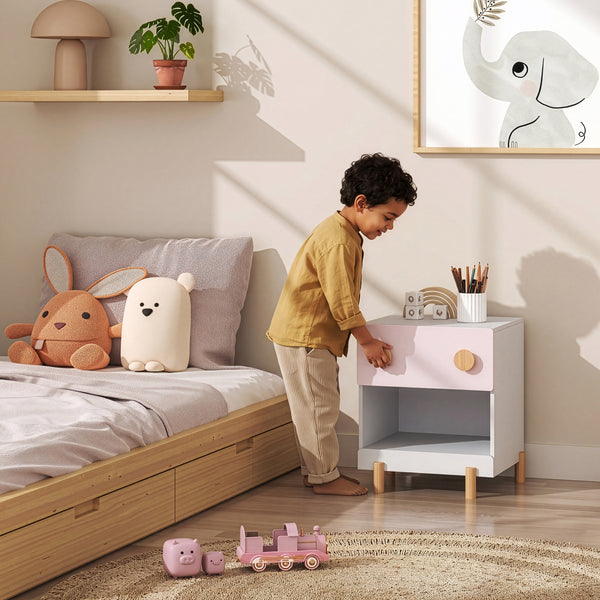 Mesita de noche infantil Vaarentaa 47 x 40 x 35 cm [en.casa]