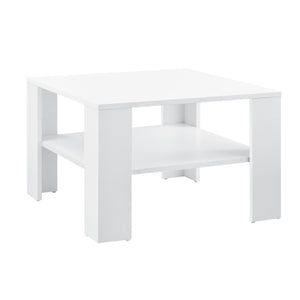 Mesa de centro Aachen 60x60x40 cm con estante Blanco en.casa - premiumXL