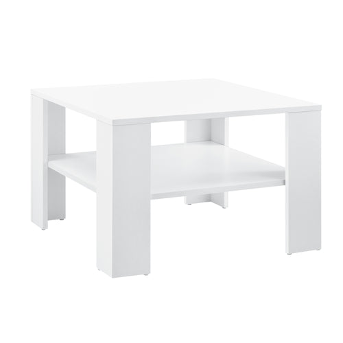 Mesa de centro Aachen 60x60x40 cm con estante Blanco en.casa - premiumXL
