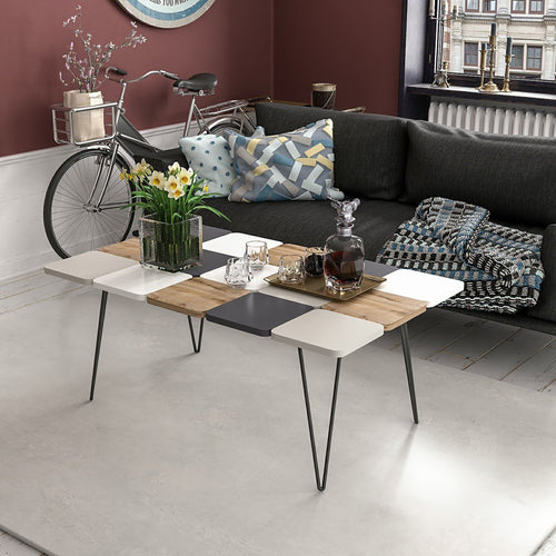 Mesa de centro Give 44x110x66 cm Multicolor [en.casa]