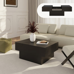 Mesa de centro Lens tablero extensible 80x60x36 cm - [en.casa]
