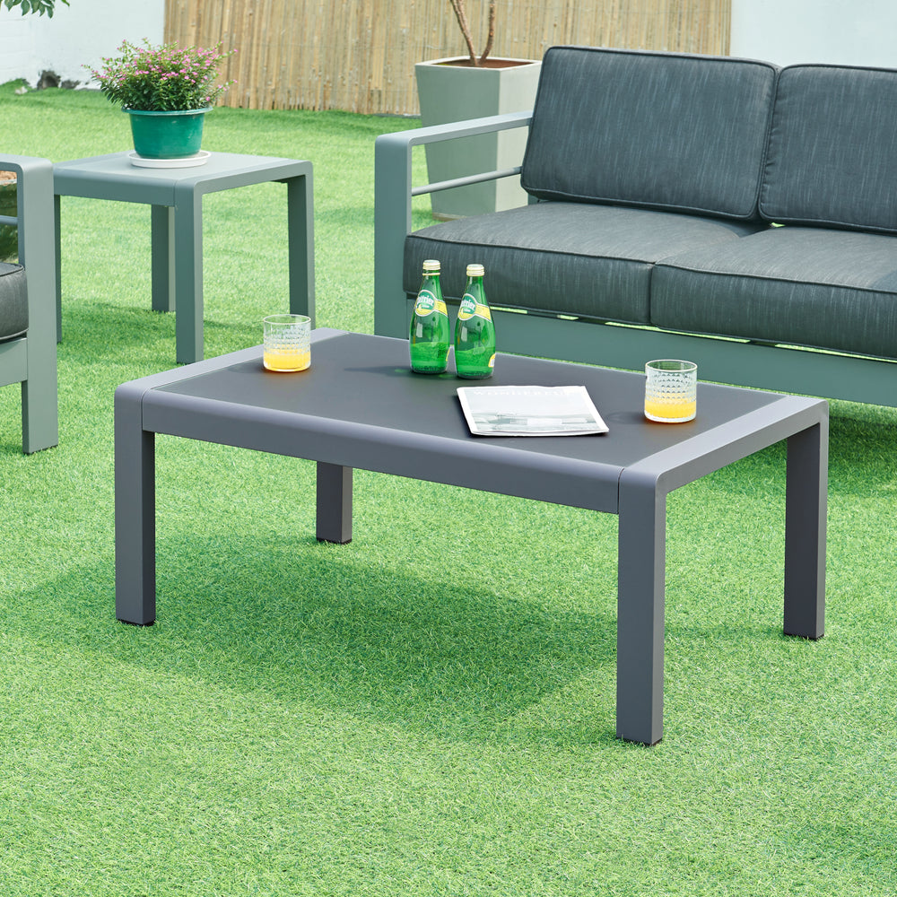 Mesa de centro de exterior Avise aluminio vidrio antracita [casa.pro]