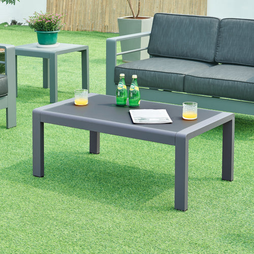 Mesa de centro de exterior Avise aluminio vidrio antracita [casa.pro]
