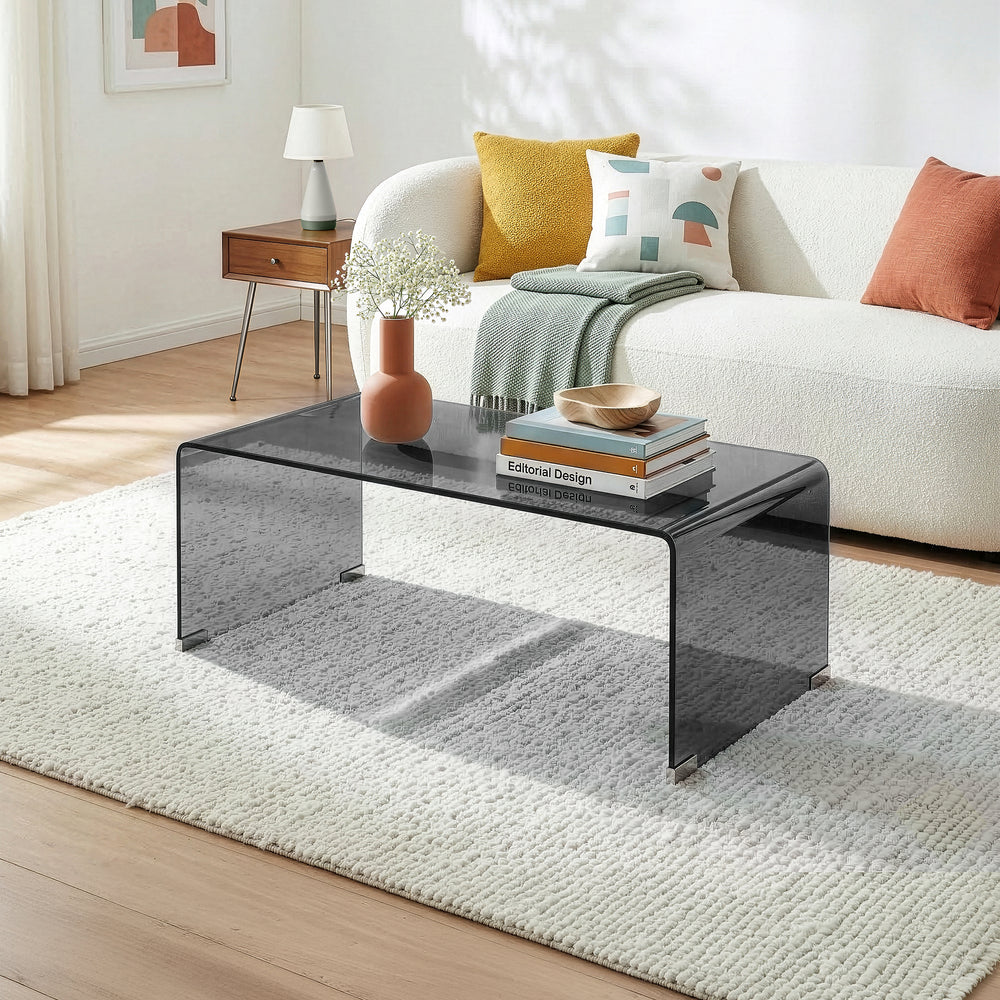 Mesa de centro Väsas rectangular vidrio templado 90x45x35cm [en.casa]