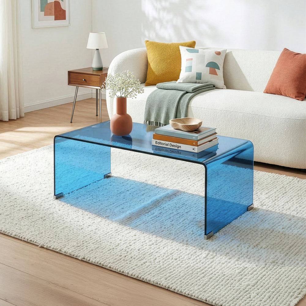 Mesa de centro Väsas rectangular vidrio templado 90x45x35cm [en.casa]