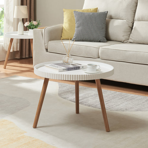 Mesa de centro Bongard Ø60x45 cm blanco [en.casa] - premiumXL