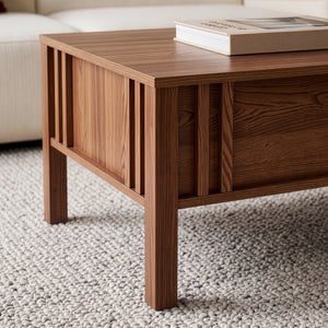 Mesa de centro Kilmandar con tablero elevable - 105x59x40cm Nogal [en.casa]