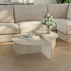 Mesa de centro Tondesdaslo con tablero doble 90x90x35 cm [en.casa]