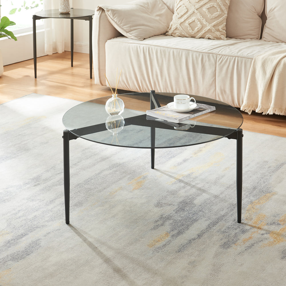 Mesa de centro Ulökantaa Ø80x40 cm [en.casa]