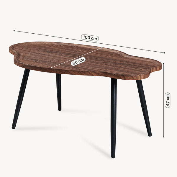Mesa de centro Trestaneng 100x60x47 cm aspecto nogal [en.casa]