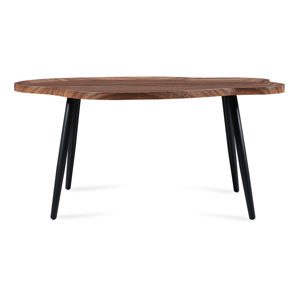 Mesa de Centro Trestaneng forma asimétrica metal 100x60x47 cm Nogal [en.casa]