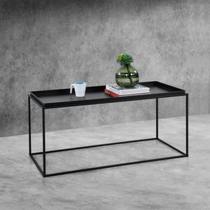 Mesa de centro Nyker 47x100x50 cm diseño industrial negro en.casa - premiumXL