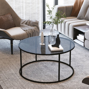 Mesa de centro Kolari 45 x Ø80 cm negro/transparente varios colores [en.casa] - premiumXL