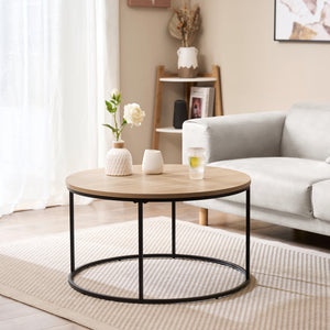 Mesa de centro Kuhmoinen 45xØ80 cm negro [en.casa] - premiumXL