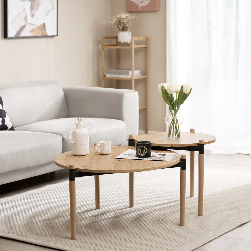 Mesa de centro Kristinestad en set natural [en.casa] - premiumXL