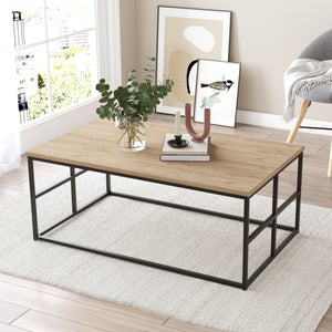 Mesa de centro Velendi 100x60x40 cm aspecto roble/negro [en.casa] - premiumXL