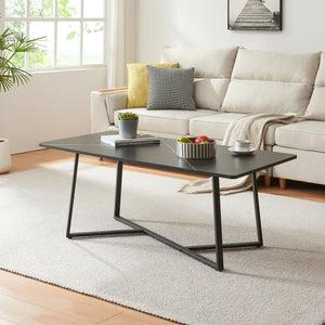 Mesa de centro Riskiften 120x60x48 cm efecto mármol, negro [en.casa] - premiumXL