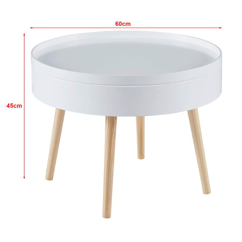 Esquema acotado Mesa de centro Bongard blanca Ø60x45 cm [en.casa]