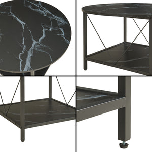 Mesa de centro Filem Ø80x46 cm [en.casa]