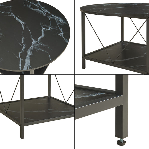 Mesa de centro Filem Ø80x46 cm [en.casa]