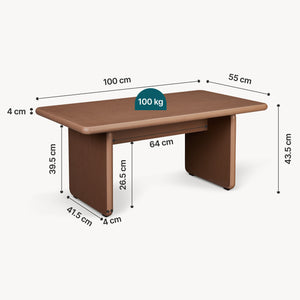 Mesa de centro Gäljami rectangular 100x55x44cm [en.casa]