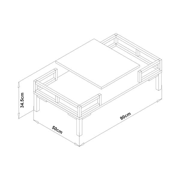 Mesa de centro Hultsfred 90x50x34,5cm en varios colores [en.casa]