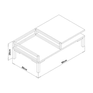 Mesa de centro Ibestad 90x50x28cm en varios colores [en.casa]