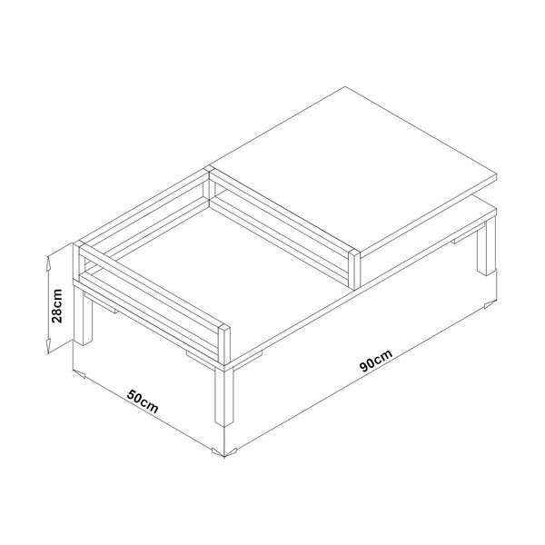 Mesa de centro Ibestad 90x50x28cm en varios colores [en.casa]