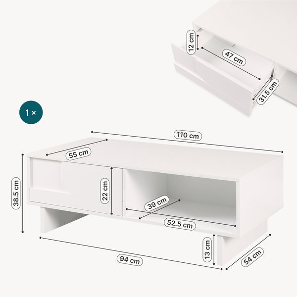 Mesa de centro Katanshumn con espacio de almacenamiento 110x55x39 cm [en.casa]
