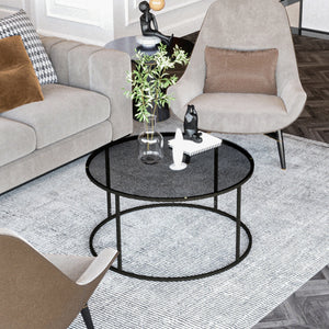 Mesa de centro Kolari 45 x Ø80 cm Negro/Transparente varios colores [en.casa]