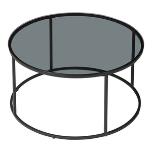 Mesa de centro Kolari 45 x Ø80 cm Negro/Transparente varios colores [en.casa]